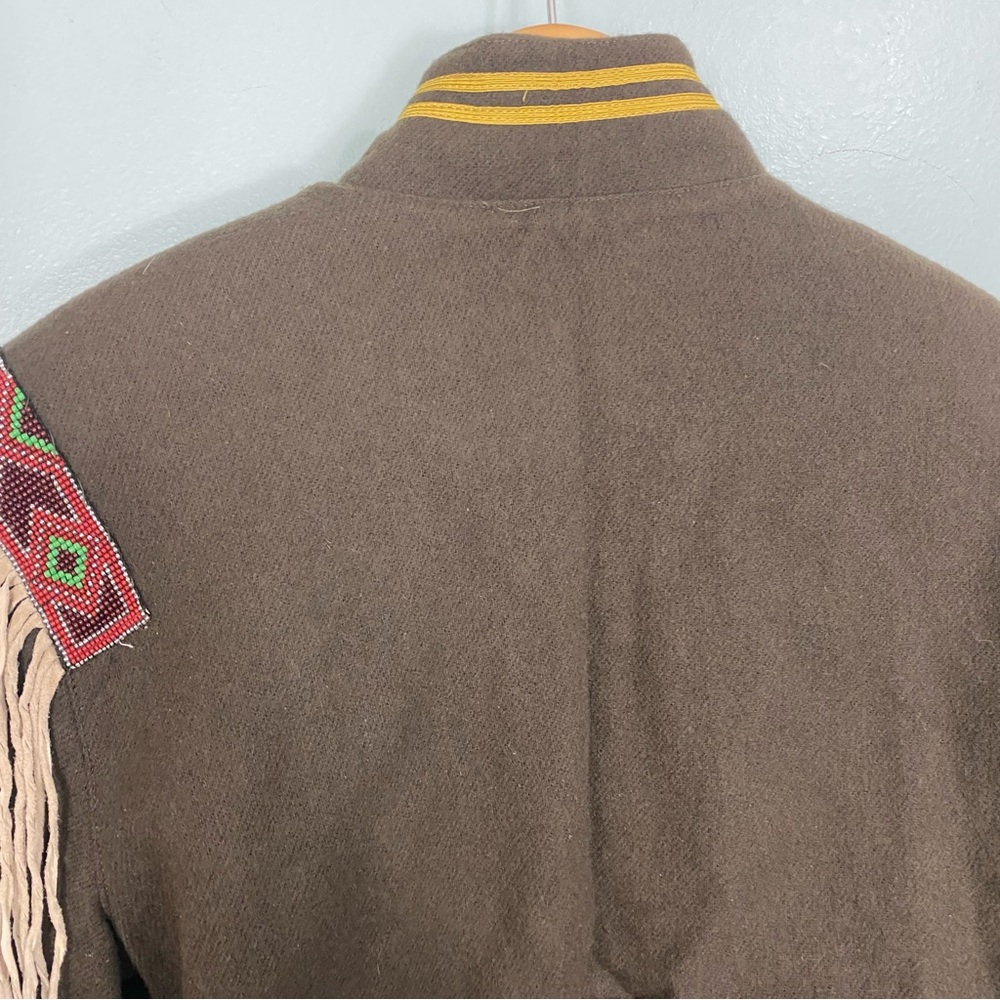 Double D Ranch Green Beaded Wool Military Western Jacket Sz L Embellished - Picture 9 of 11
